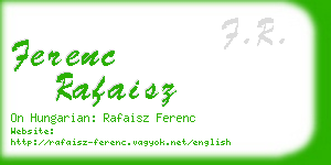 ferenc rafaisz business card